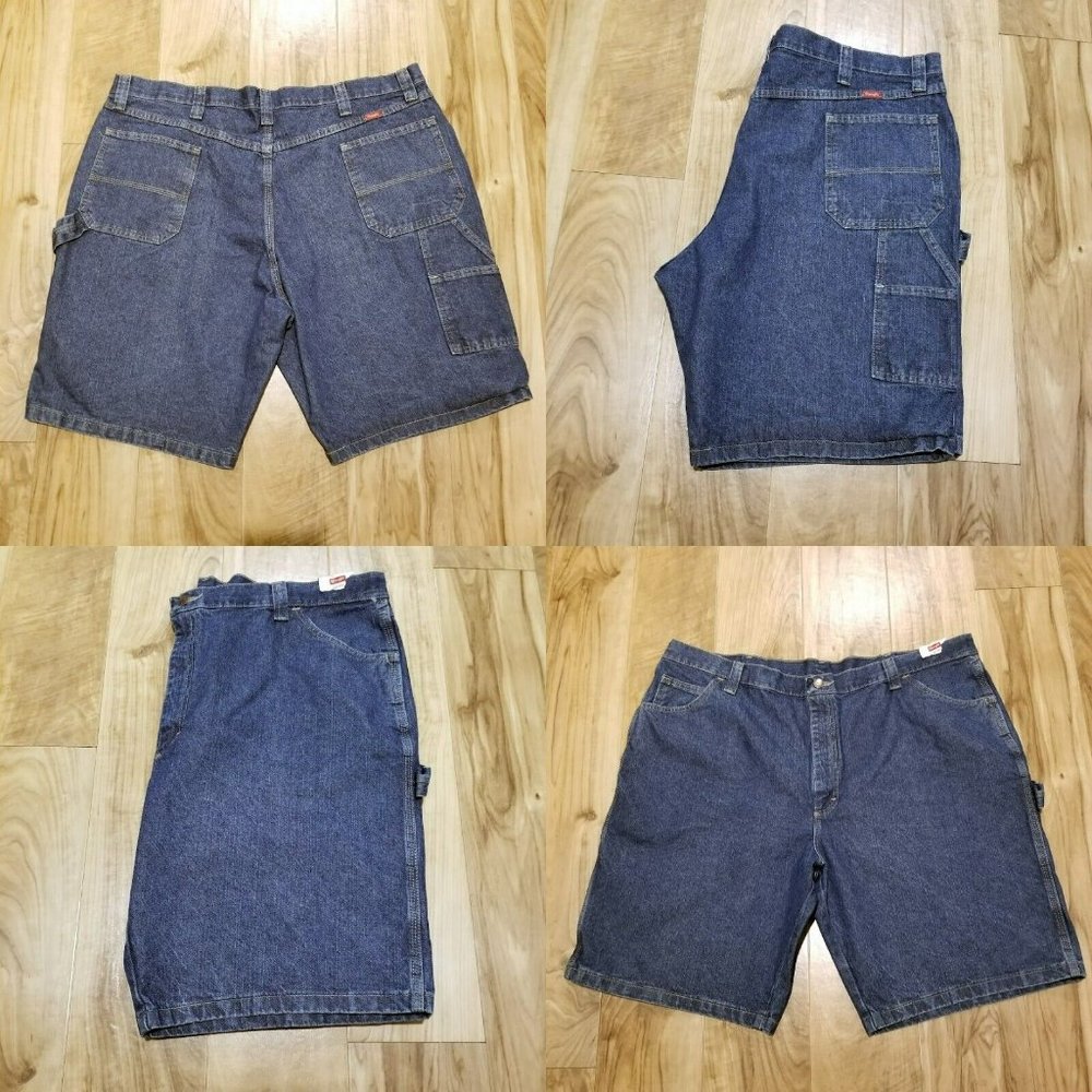 New Wrangler Blue Jean Denim Carpenter Shorts 42 Mens 64WC5DI Relaxed 43 x 10